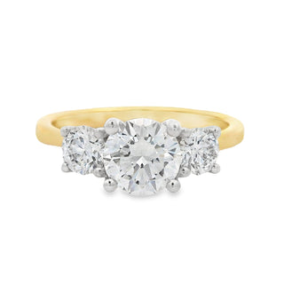 1.01ct E SI1 Brilliant Cut Three Stone Diamond Engagement Ring in 18ct Yellow Gold