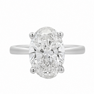 3.10ct Oval Cut Solitaire Lab Grown Diamond Ring in Platinum