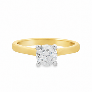0.70ct E VS2 Brilliant Cut Solitaire Diamond Engagement Ring in 18ct Yellow Gold