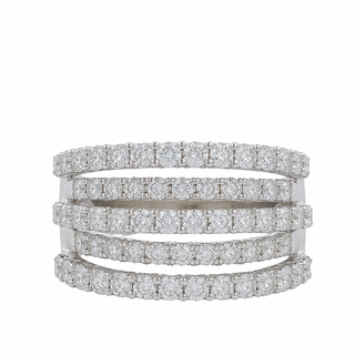 1.53ct Five Row Brilliant Cut Castelle Set Diamond Dress Ring in Platinum