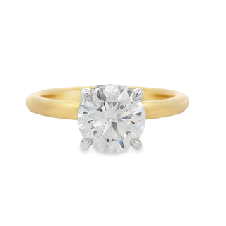 1.59ct Four Claw Brilliant Cut Solitaire Lab Grown Diamond Ring in 18ct Yellow Gold