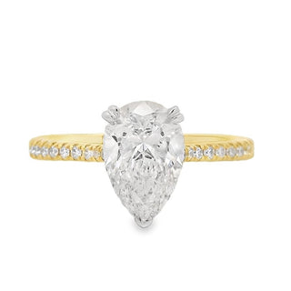 1.50ct Pear Cut Solitaire Lab Grown Diamond Ring in 18ct Yellow Gold