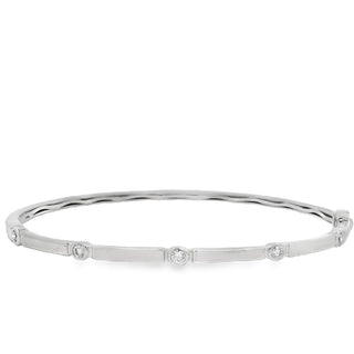 0.25ct Bezel Set Five Diamond Bangle in 14ct White Gold