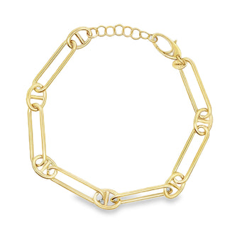 9ct Yellow Gold Oval and Mariner Link Bracelet