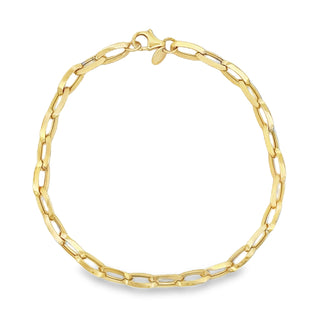 9ct Yellow Gold Knife Edge Oval Link Bracelet