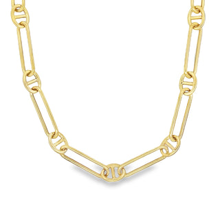 9ct Yellow Gold Oval and Mariner Link Necklet