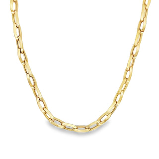 9ct Yellow Gold Knife Edge Oval Link Necklet