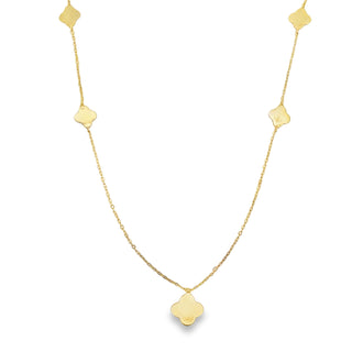 9ct Yellow Gold Five Clover Necklet