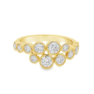 0.97ct Bezel Set Diamond Cluster Ring in 18ct Yellow Gold