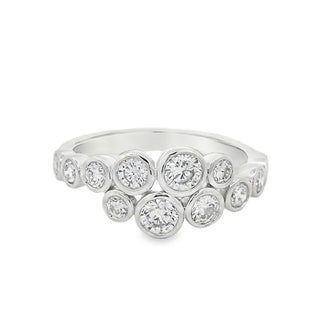 0.97ct Bezel Set Diamond Cluster Ring in Platinun