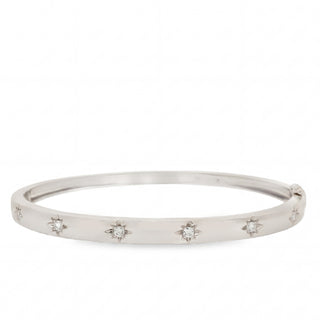0.20ct Star Set Diamond Bangle in 14ct White Gold