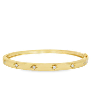 0.20ct Star Set Diamond Bangle in 14ct Yellow Gold