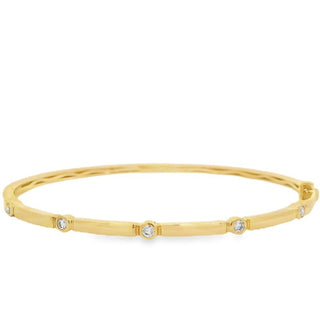 0.25ct Bezel Set Five Diamond Bangle in 14ct Yellow Gold