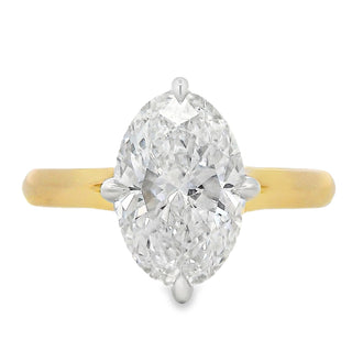 2.52ct Oval Cut Solitaire Lab Grown Diamond Ring in 18ct Yellow Gold