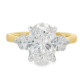 2.08ct Oval Cut Solitaire Lab Grown Diamond Ring in 18ct Yellow Gold